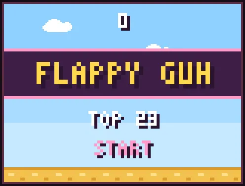 The title screen with the best score