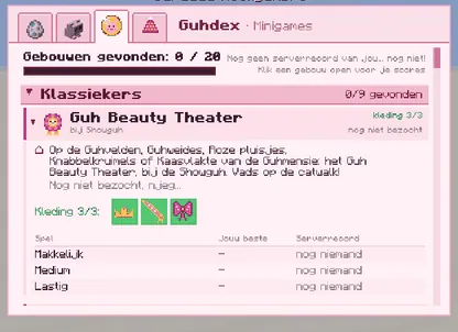 The Minigames tab
