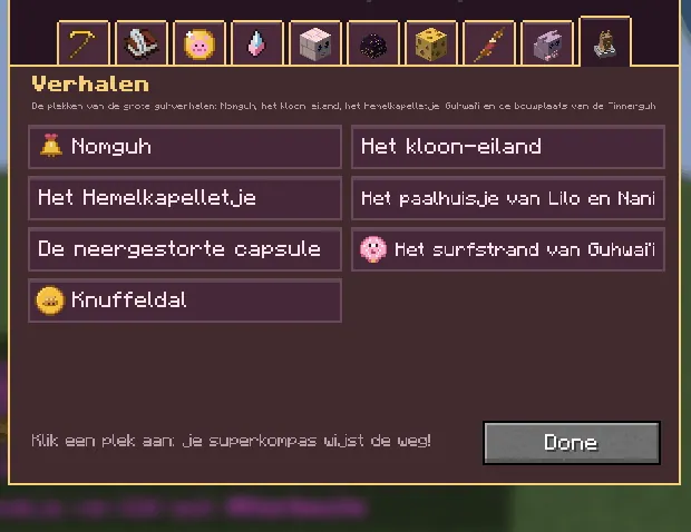 The superkompas tab Verhalen