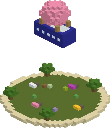 The Chonk Bus above its island